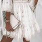 Κομψό Δαντελένιο Δαντελένιο Φόρεμα με V-Neck Panel